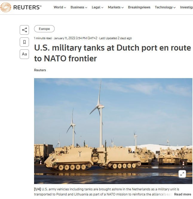 В Нидерланды морем доставили более 1,2 тысячи единиц американской техники для усиления восточного фланга НАТО