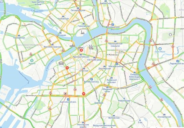 Нерасторопность коммунальщиков Петербурга спровоцировала километровые пробки 24 января 