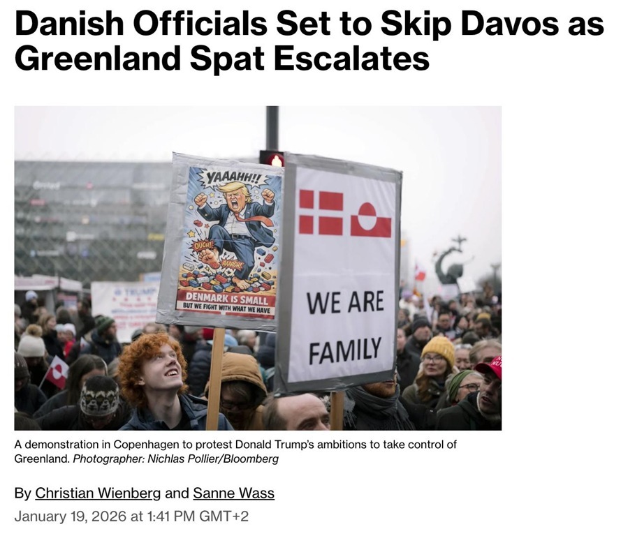 Дания отказалась от участия в Давосе из-за претензий Трампа на Гренландию